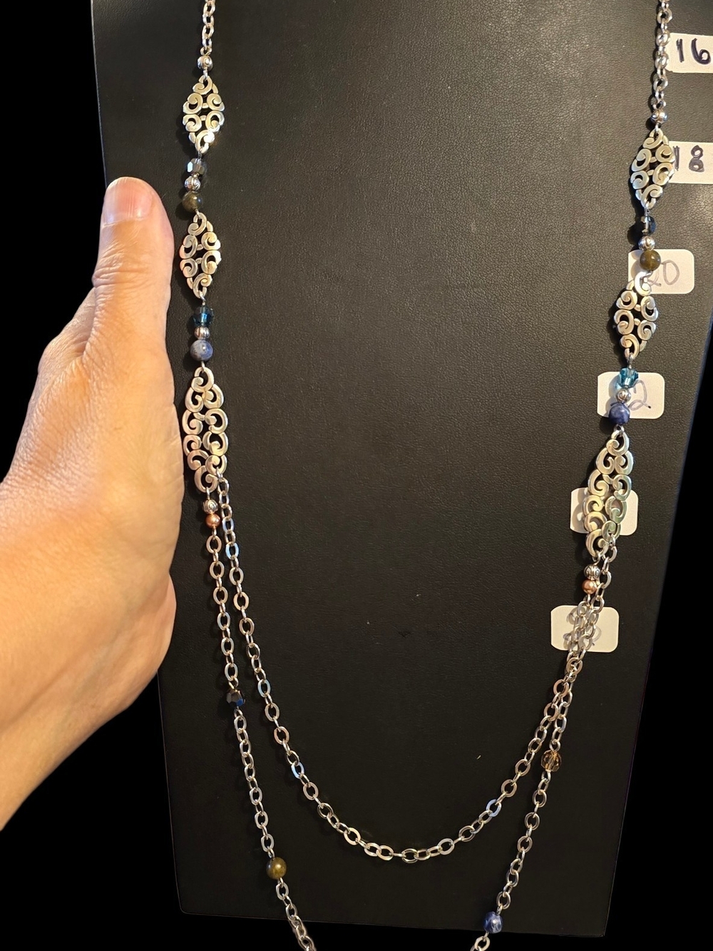 Brighton Barbados Nuvola Long Beaded Silver Necklace